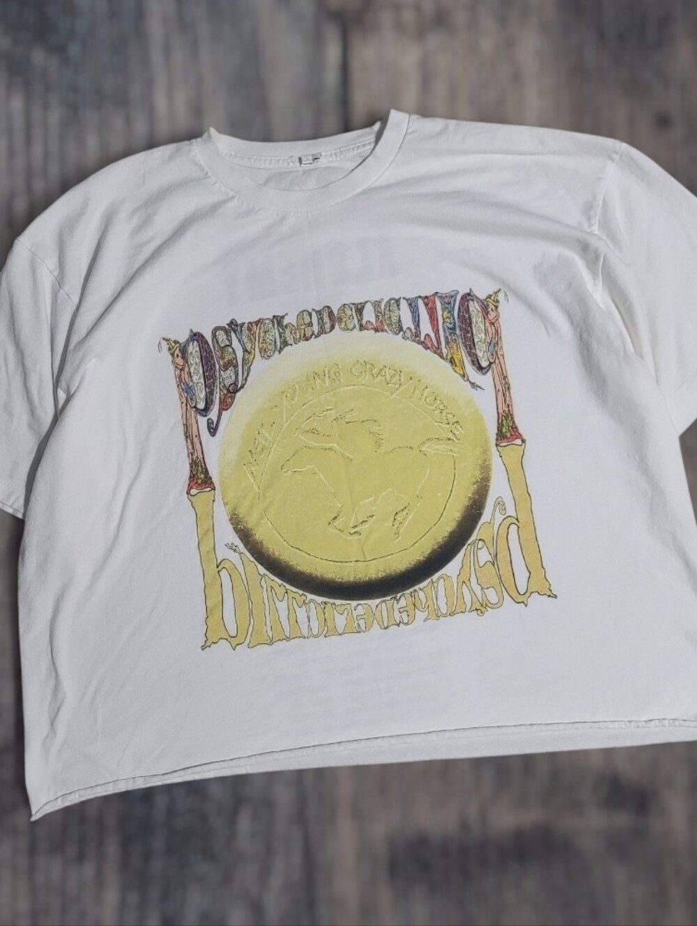 Neil Young Crazy Horse Alchemy Tour 2012 T-Shirt Psychedelic Pill Large DIY Crop